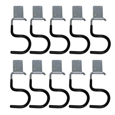 Gereedschapshaken - 10x stuks - ophanghaken - metaal met coating - incl. schroeven