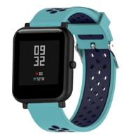Dubbele kleur silicone sport polsband voor Xiaomi Huami Amazfit bip Lite versie 20mm (donkerblauw + baby blauw)