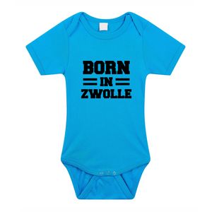 Born in Zwolle cadeau baby rompertje blauw jongens