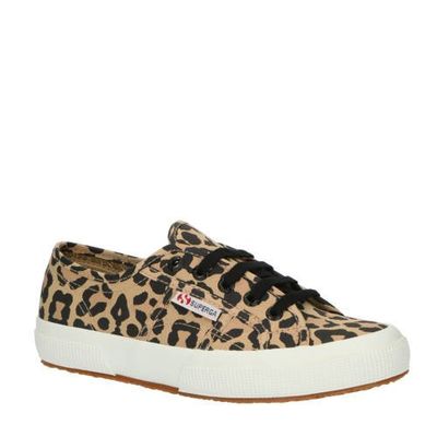 Superga 2750 Fantasy Cotu sneakers met panterprint bruin/zwart Superga 2750 Fantasy Cotu sneakers met panterprint bruin/zwart