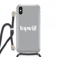 Topwijf Grijs Wit: iPhone XS Max Transparant Hoesje met koord