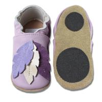 Hobea babyslofjes extra antislip Federn lila-26-27