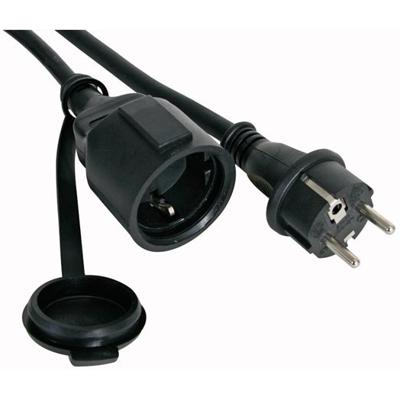 Rubber verlengkabel 10 meter 3G1.5 zwart randaarde