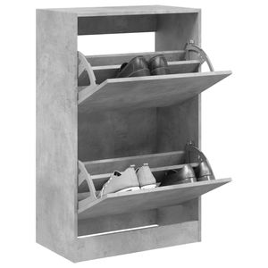 Schoenenkast 60x34x96,5 cm bewerkt hout betongrijs