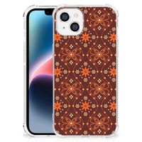 Apple iPhone 14 Plus Doorzichtige Silicone Hoesje Batik Brown