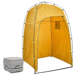 vidaXL Kampeertoilet met tent draagbaar 10 + 10 L