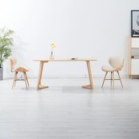 Eetkamerstoelen 2 st kunstleer en gebogen hout crme