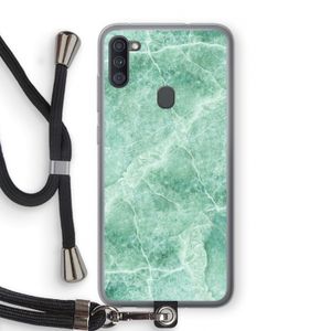 Groen marmer: Samsung Galaxy A11 Transparant Hoesje met koord