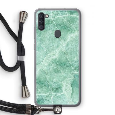 Groen marmer: Samsung Galaxy A11 Transparant Hoesje met koord