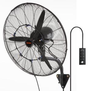 VEVOR Mistventilator, 24" oscillerende waterdichte ventilator, 3 snelheden, 7000 CFM, commerciële of residentiële ventilator voor het koelen van magazijnen, kassen, werkplaatsen