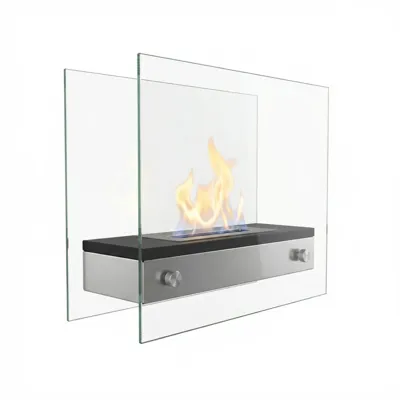 Merton - Rechthoekige bio-ethanol haard met glas | ScandiFlames | Bio-ethanol tafelhaard | Glas