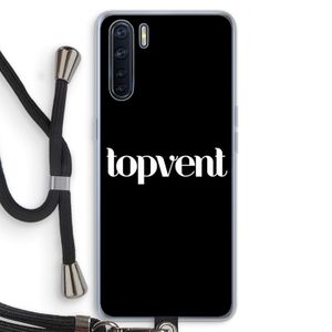 Topvent Zwart: Oppo A91 Transparant Hoesje met koord