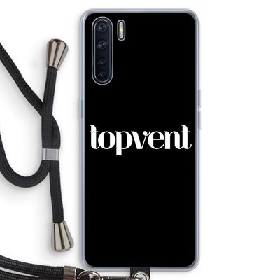 Topvent Zwart: Oppo A91 Transparant Hoesje met koord
