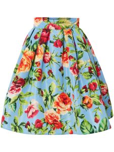 Carolina Herrera jupe à fleurs - Bleu