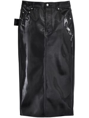 Marc Jacobs jupe mi-longue à fini réfléchissant - Noir