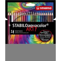 STABILO aquacolor, premium aquarel kleurpotlood, ARTY etui met 24 kleuren