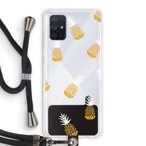 Ananasjes: Samsung Galaxy A71 Transparant Hoesje met koord