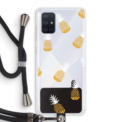 Ananasjes: Samsung Galaxy A71 Transparant Hoesje met koord
