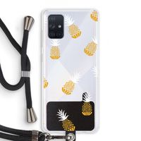 Ananasjes: Samsung Galaxy A71 Transparant Hoesje met koord