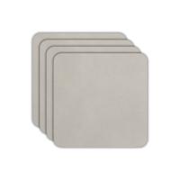 ASA Selections Onderzetters - Soft Leather - Limestone - 10 x 10 cm - 4 Stuks