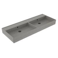 Wastafel Sanilux Edge Keramiek 120 Dubbele Wasbak 0 Kraangaten Warm Beton Sanilux