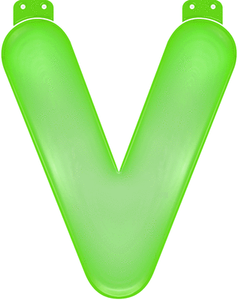 Groene opblaasbare letter V