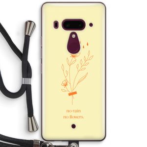No rain no flowers: HTC U12+ Transparant Hoesje met koord