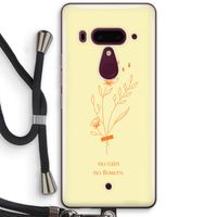 No rain no flowers: HTC U12+ Transparant Hoesje met koord