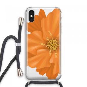 Orange Ellila flower: iPhone XS Max Transparant Hoesje met koord