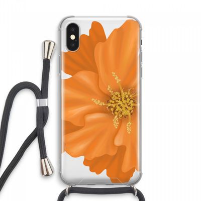 Orange Ellila flower: iPhone XS Max Transparant Hoesje met koord