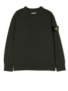 Stone Island Junior pull en maille à patch logo - Vert