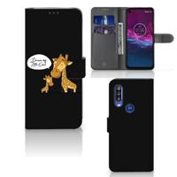 Motorola One Action Leuk Hoesje Giraffe