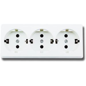 Wandcontactdoos - Aigi Kuta - Opbouw - 3-voudig - Randaarde - Wit