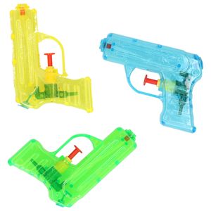 Grafix Waterpistooltje/waterpistool - 3x - klein model - 11 cm - geel/groen/blauw   -