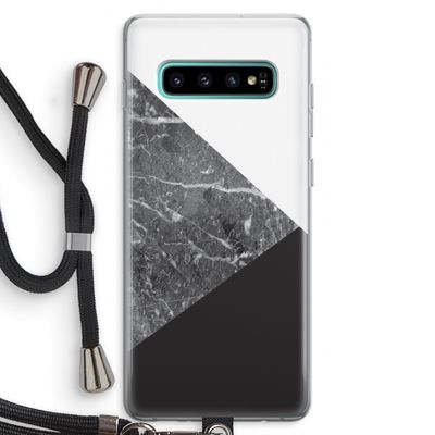 Combinatie marmer: Samsung Galaxy S10 Plus Transparant Hoesje met koord