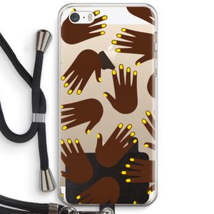 Hands dark: iPhone 5 / 5S / SE Transparant Hoesje met koord