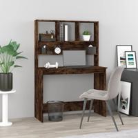 Bureau met schappen 102x45x148 cm bewerkt hout gerookt eiken