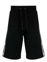 Moschino short de sport à bandes logo - Noir