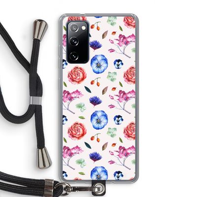 Bloemetjes: Samsung Galaxy S20 FE / S20 FE 5G Transparant Hoesje met koord