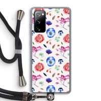 Bloemetjes: Samsung Galaxy S20 FE / S20 FE 5G Transparant Hoesje met koord