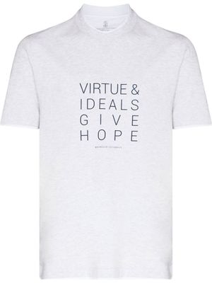 Brunello Cucinelli t-shirt à imprimé graphique - Gris