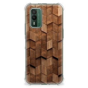 Stevig Telefoonhoesje voor Nokia XR21 Wooden Cubes