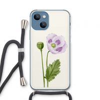 Purple poppy: iPhone 13 mini Transparant Hoesje met koord
