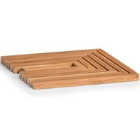 1x Bamboe houten pannenonderzetters uitklapbaar 19-34 x 19 cm - thumbnail