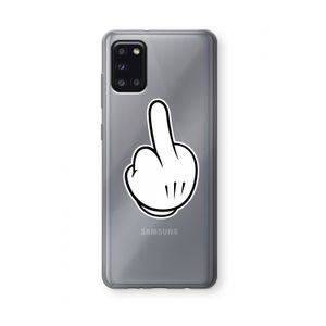 Middle finger white: Samsung Galaxy A31 Transparant Hoesje