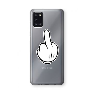 Middle finger white: Samsung Galaxy A31 Transparant Hoesje