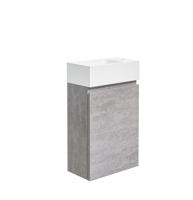 Linie Lado zwevend toiletmeubel 40 x 22 cm beton donkergrijs met Baro wastafel in glanzend witte keramiek