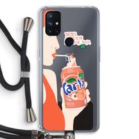 Peach please!: OnePlus Nord N10 5G Transparant Hoesje met koord