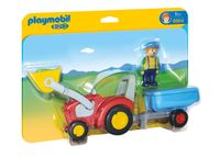 PLAYMOBILÂ® 1.2.3 6964  Boer met tractor en aanhangwagen - thumbnail