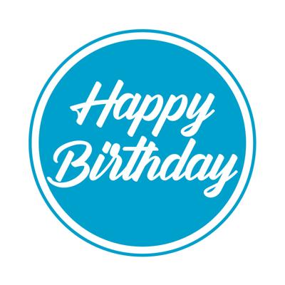Bierviltjes/onderzetters Happy Birthday - 10x stuks - blauw - D10 cm - Verjaardag versiering